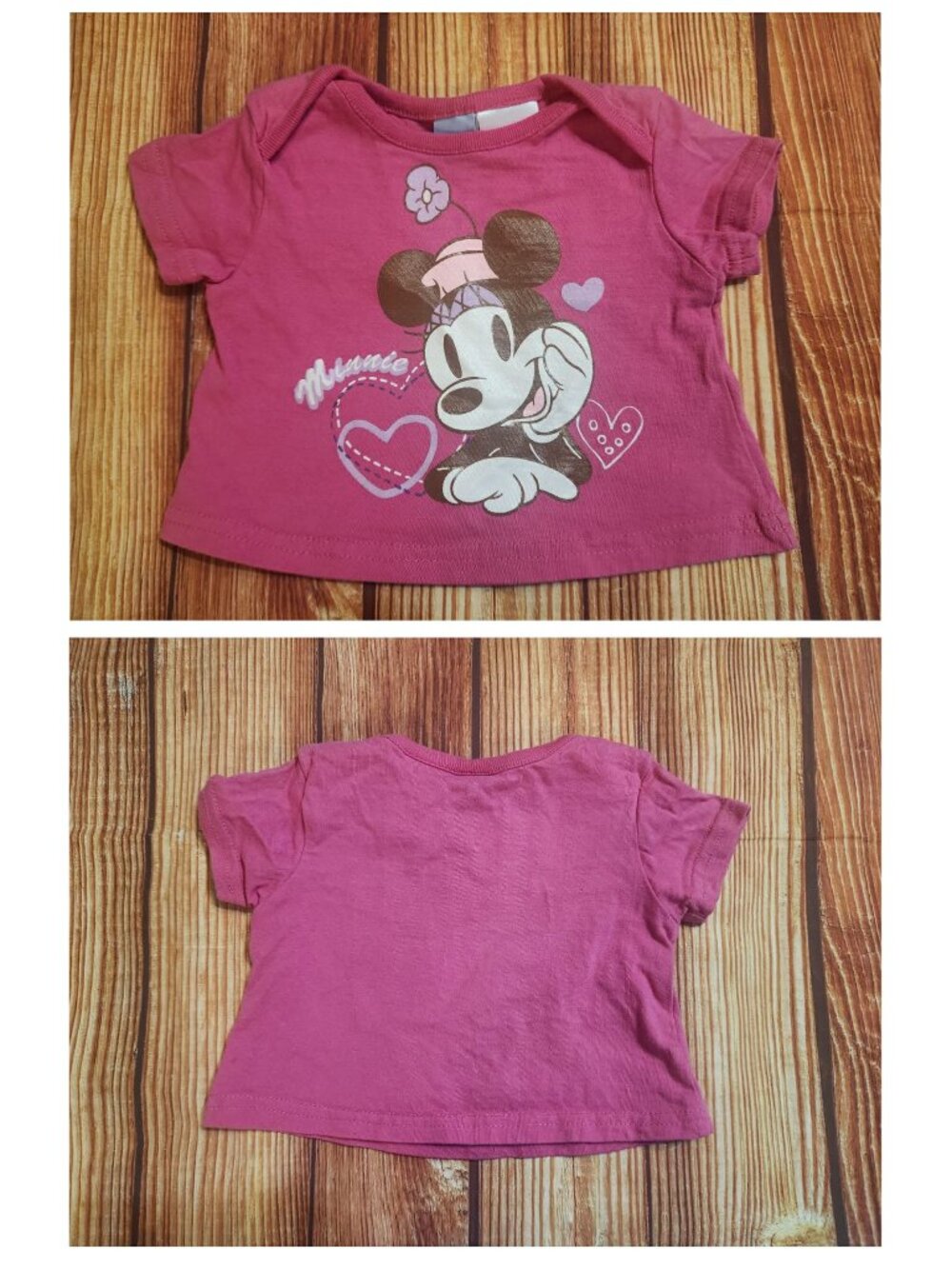 Disney Baby Minnie Mouse Graphic T-Shirt Pink Short Sleeve Size 3-6 Months